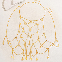 Elegant Iron Geometric Leaf Tassel Chest Body Chain&nbsp;NN0780