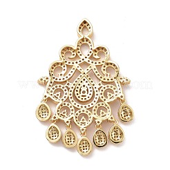 Eco-friendly Brass Micro Pave Clear Cubic Zirconia Big Pendants&nbsp;KK-D079-01G