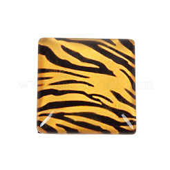 Mosaic Printed Glass Square Cabochons&nbsp;GGLA-N001-10mm-G