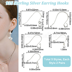 10 Pairs 5 Style 925 Sterling Silver French Hooks with Coil and Ball&nbsp;STER-BBC0006-07