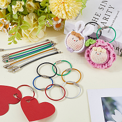 36Pcs 6 Colors Rubber Cover Stainless Steel Wire Cable Keychains&nbsp;FIND-SC0013-71A