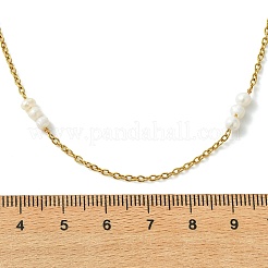 304 Stainless Steel Cable Chain Necklaces with Natural Cultured Freshwater Pearl Beads&nbsp;NJEW-JN06065