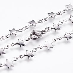 Non-Tarnish 304 Stainless Steel Chain Necklaces&nbsp;STAS-P164-27P