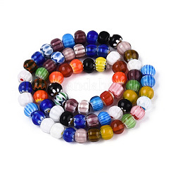 Handmade Millefiori Lampwork Beads Strands&nbsp;LAMP-T022-11A