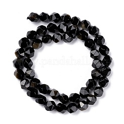 Natural Golden Sheen Obsidian Beads Strands&nbsp;G-C229-01B