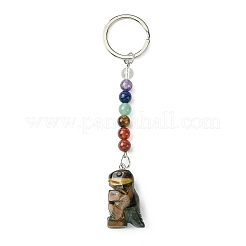 Dinosaur Natural Gemstone Keychain&nbsp;KEYC-F040-02