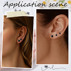10Pcs 5 Styles 304 Stainless Steel Stud Earrings&nbsp;EJEW-SC0002-28