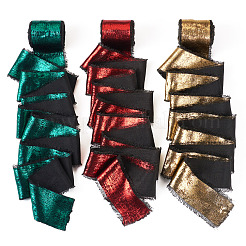 Christmas Theme 3 Rolls 3 Colors Polyester Frayed Ribbon&nbsp;DIY-TA0011-47B