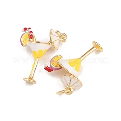 Brass Enamel Pendants&nbsp;KK-B157-20G-01