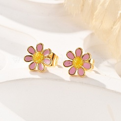 304 Stainless Steel Enamel Stud Earrings&nbsp;EJEW-B009-18G