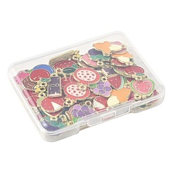 60Pcs 15 Styles Fruit Alloy Enamel Charms&nbsp;FIND-FS0004-66