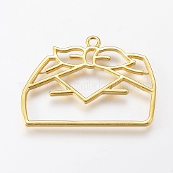 Zinc Alloy Open Back Bezel Pendants&nbsp;PALLOY-WH0036-12G