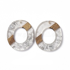 Transparent Resin & Walnut Wood Pendants&nbsp;RESI-M027-01K