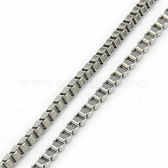 Tarnish Resistant Trendy Unisex 201 Stainless Steel Box Chain Necklaces&nbsp;NJEW-L043C-48P