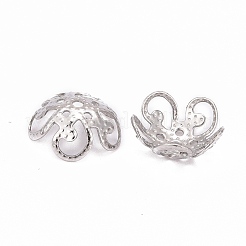 201 Stainless Steel 5-Petal Flower Filigree Fancy Bead Caps&nbsp;STAS-E088-01