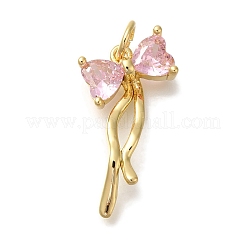 Rack Plating Brass Micro Pave Cubic Zirconia Pendants&nbsp;KK-I720-40G