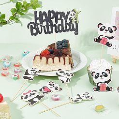 DIY Paper Panda Cake Insert Card Decoration Set&nbsp;AJEW-OC0002-75