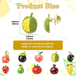 10Pcs 10 Styles Fruit Theme Enamel Pins&nbsp;JEWB-CJ0001-83