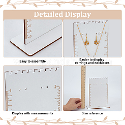 2 Sets Rectangle Shaped Wood Earring Organizer Display Stands with Scales&nbsp;EDIS-FG0001-69