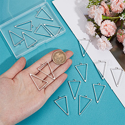 16Pcs 304 Stainless Steel Open Back Bezel Triangle Pendants&nbsp;STAS-UN0057-57