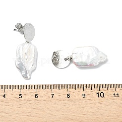 Natural Baroque Pearl Keshi Pearl Dangle Stud Earrings for Women&nbsp;EJEW-JE07044