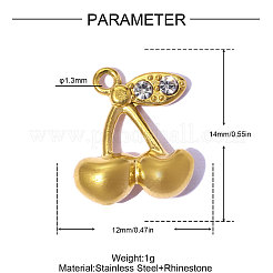 304 Stainless Steel & Rhinestone Pendants&nbsp;STAS-OY015-70G
