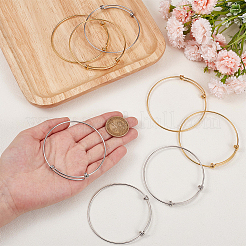 10Pcs 2 Colors Adjustable 304 Stainless Steel Bangles Making&nbsp;MAK-BBC0001-17