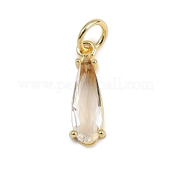 Brass Micro Pave Cubic Zirconia Pendants&nbsp;X-KK-C114-25G