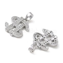 Brass Micro Pave Clear Cubic Zirconia Pendants&nbsp;CU-CBA280C-08P