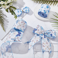 2 Rolls 2 Styles Polyester Printed Wired Ribbon&nbsp;OCOR-FG0002-49