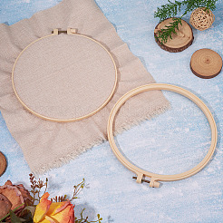 2Pcs Plastic Imitation Bamboo Cross Stitch Embroidery Hoops&nbsp;FIND-TADJ0001-03