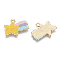 Light Gold Plated Alloy Enamel Pendants&nbsp;ENAM-T009-54-RS