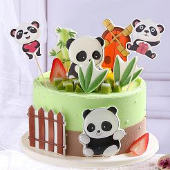 DIY Paper Panda Cake Insert Card Decoration Set&nbsp;AJEW-OC0002-75