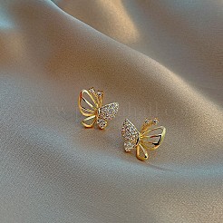 Butterfly Alloy Crystal Rhinestone Stud Earrings&nbsp;FS-WG77936-01