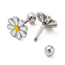 304 Stainless Steel with Enamel Stud Earrings&nbsp;EJEW-Z034-03P