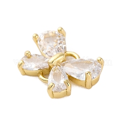 Brass Clear Cubic Zirconia Connector Charms/Links&nbsp;LS-FIND-L019-07G-04