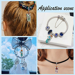Clear Glass Bottle Natural & Synthetic Mixed Gemstone European Dangle Charms&nbsp;FIND-PH0007-64