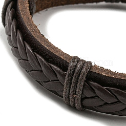 Adjustable PU Leather & Waxed Braided Cord Bracelets&nbsp;BJEW-F468-17