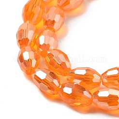 Transparent Electroplate Glass Beads Strands&nbsp;EGLA-A037-T6x8mm-B08