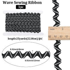 24.5~25 yards Two Tone Polyester Wave Lace Trim Ribbon&nbsp;OCOR-GF0004-35D