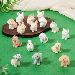 Resin Flocking Dog Pendants&nbsp;RESI-TAC0012-21