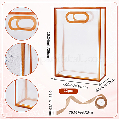 12Pcs Rectangle Plastic Gift Bags&nbsp;ABAG-SP0001-07B