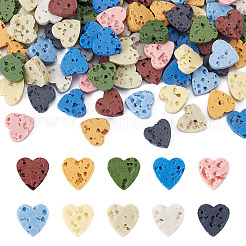 100Pcs 10 Colors Synthetic Lava Rock Dyed Beads&nbsp;G-TA0002-37