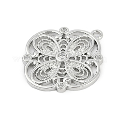 Brass Micro Pave Cubic Zirconia with Glass Pendants&nbsp;KK-Q026-10P