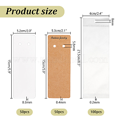 100Pcs 2 Colors Rectangle Paper Keychain Display Cards&nbsp;CDIS-PH0001-60