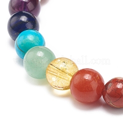 Natural & Synthetic Mixed Stone Round Beads Beaded Stretch Bracelet&nbsp;BJEW-JB08573