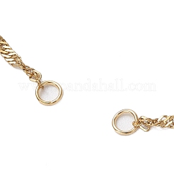 2Pcs 2 Colors 304 Stainless Steel Singapore Chain Bracelet Makings&nbsp;AJEW-JB01321