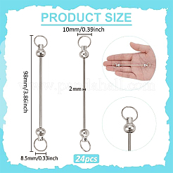 24Pcs Alloy & Iron Bar Beadable Keychain Bar&nbsp;FIND-UN0007-25