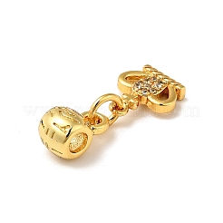 Rack Plating Brass Micro Pave Clear Cubic Zirconia Pendants&nbsp;ZIRC-H125-12