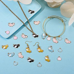 40Pcs Cow Enamel Charm Pendant Colorful Alloy Enamel Charm Animal Pendant for Jewelry Necklace Bracelet Earring Making Crafts&nbsp;JX123A